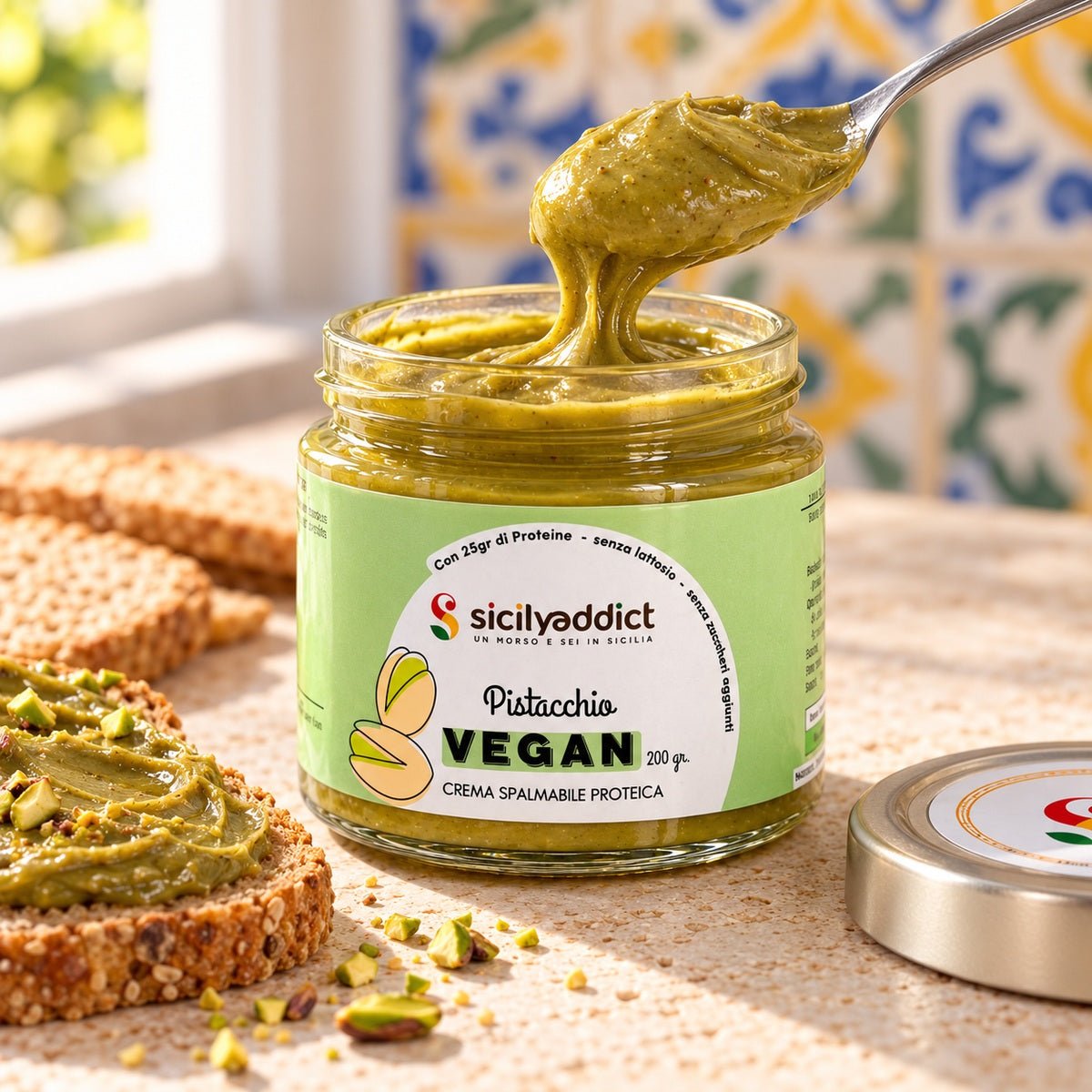 Crema vegan senza zucchero pistacchio 200g - SicilyAddict