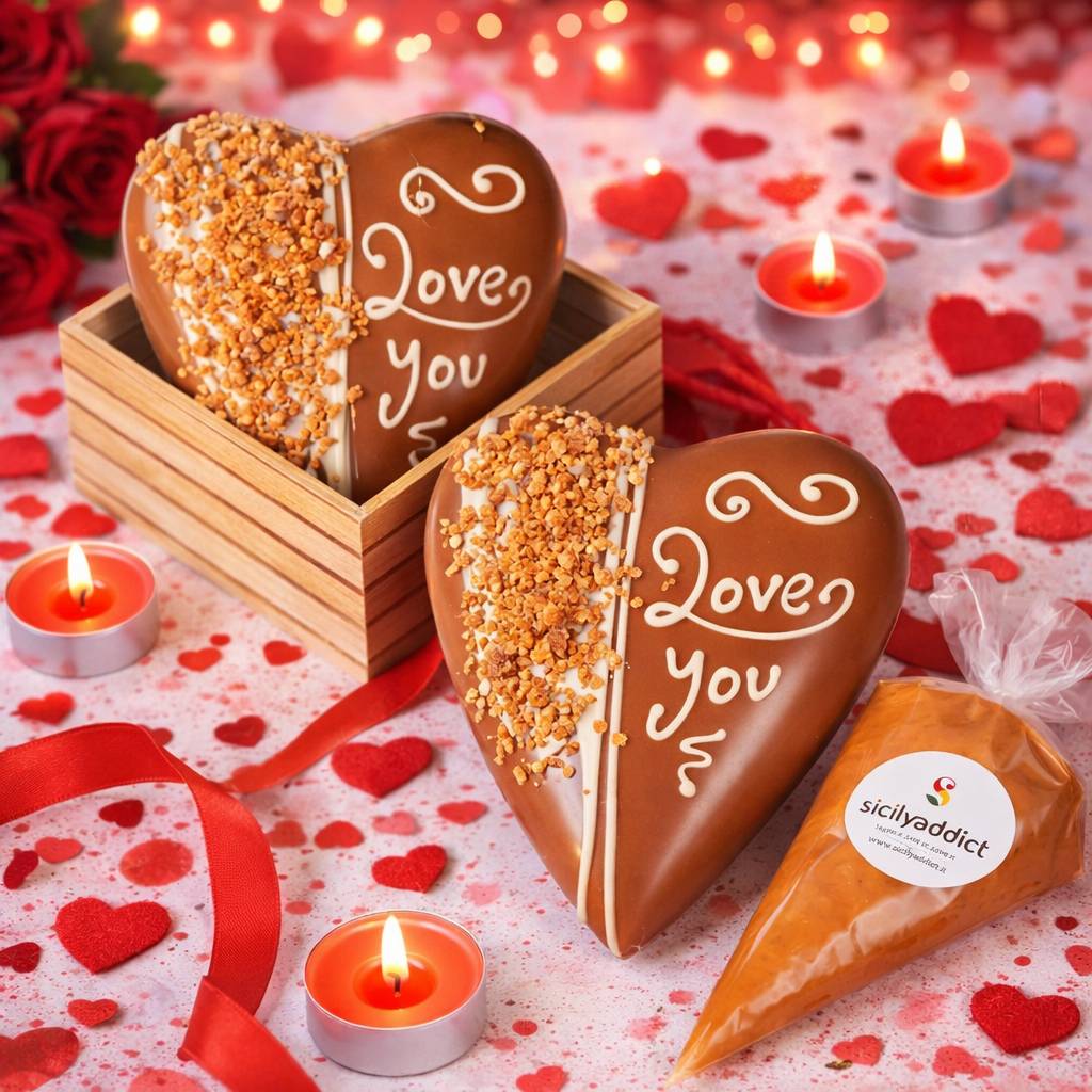 Cuore di cioccolato Ciokocaramel 350g + 150 g sac a poche - SicilyAddict