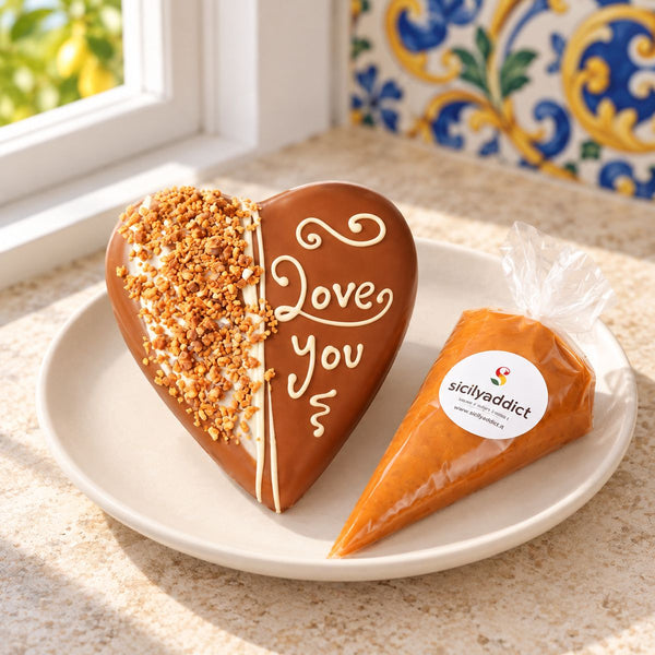 Cuore di cioccolato Ciokocaramel 350g + 150 g sac a poche - SicilyAddict