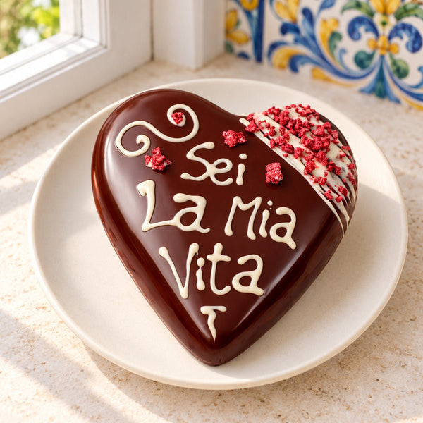 Cuore di cioccolato Fondente 400g + 150g sac a poche - SicilyAddict