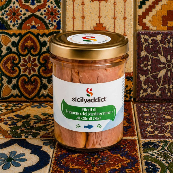 Filetti di Tonnetto del Mediterraneo in olio di oliva 200g - SicilyAddict