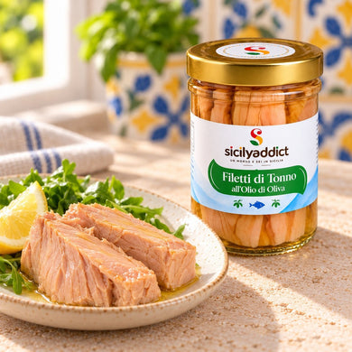 Filetti di Tonno in olio di oliva 200g - SicilyAddict