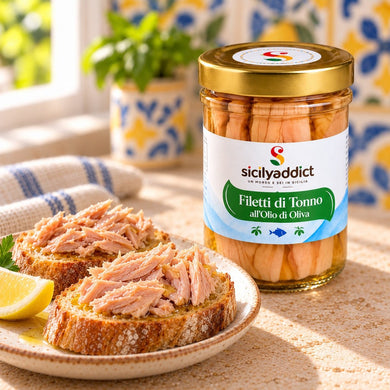 Filetti di Tonno in olio di oliva 200g - SicilyAddict