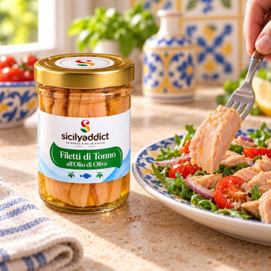 Filetti di Tonno in olio di oliva 200g - SicilyAddict