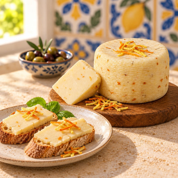Formaggio canestrato all'arancia 350g - SicilyAddict