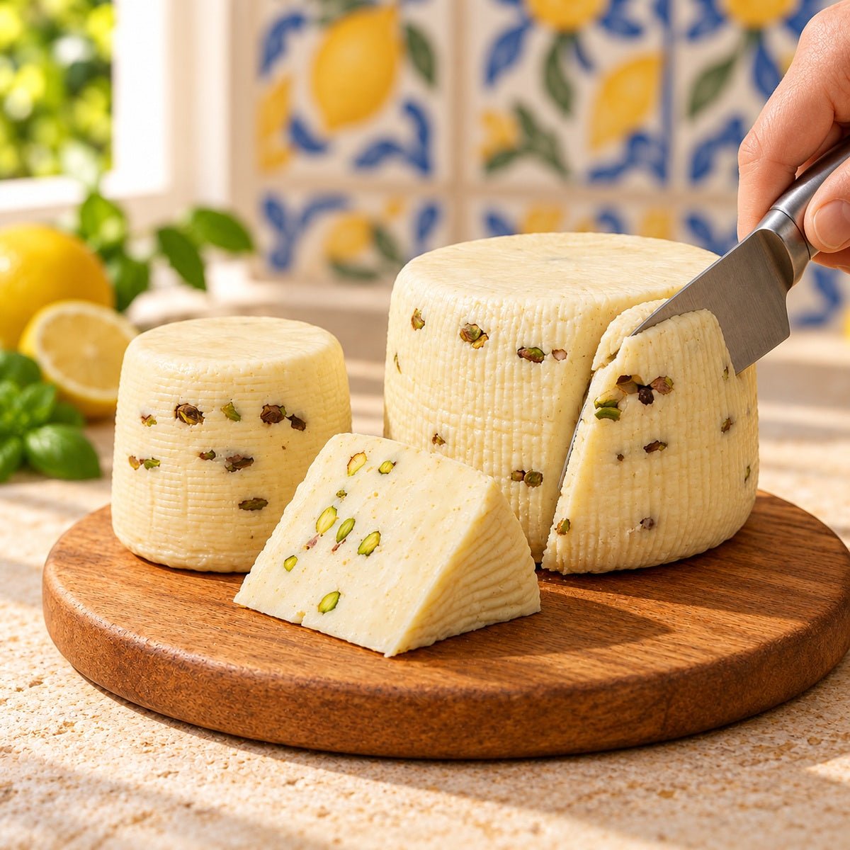 Formaggio Canestrato con Pistacchio - SicilyAddict