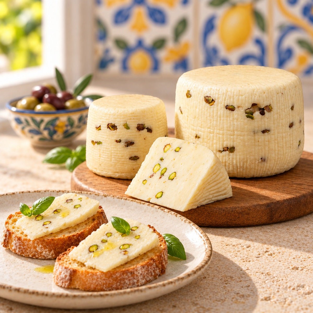 Formaggio Canestrato con Pistacchio - SicilyAddict