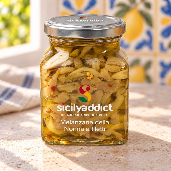 Melanzane a filetti sott olio 280g - SicilyAddict