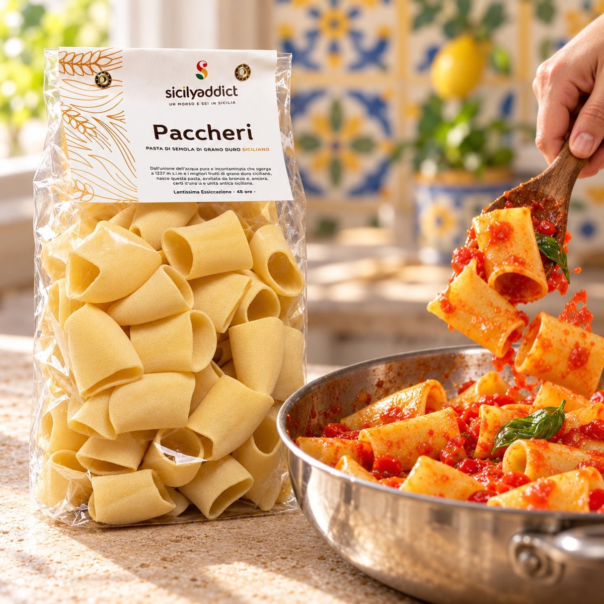 Paccheri Artigianali grano 100% siciliano 500g - SicilyAddict