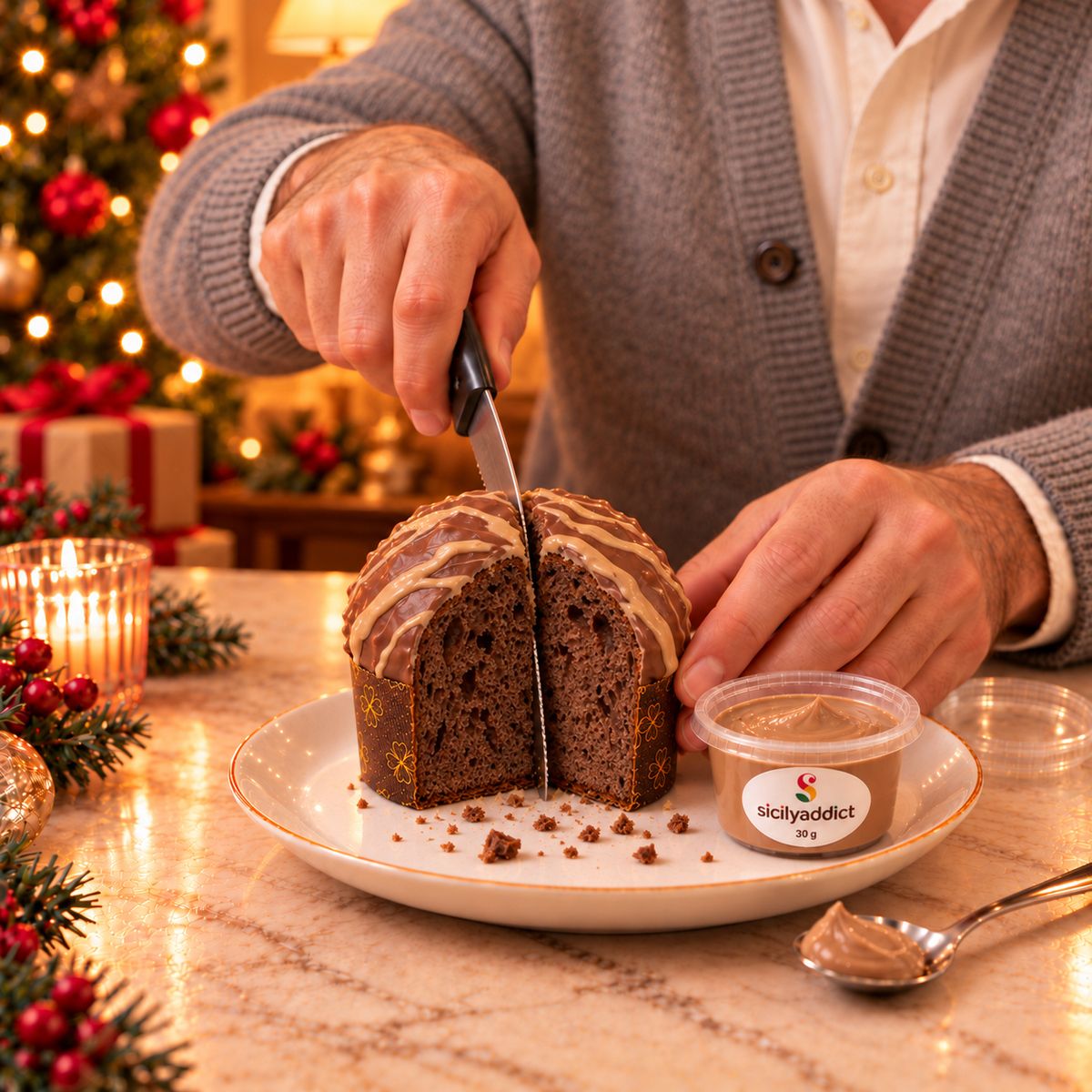 Panettoncino artigianale al cioccolato e nocciole Ciokonocciola - SicilyAddict
