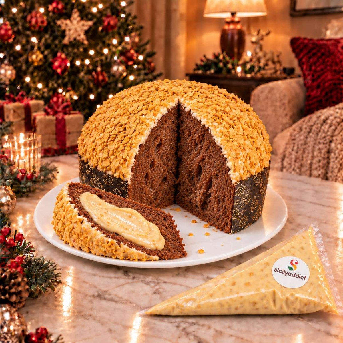Panettone artigianale al cioccolato bianco e cereali ciokocereali - SicilyAddict