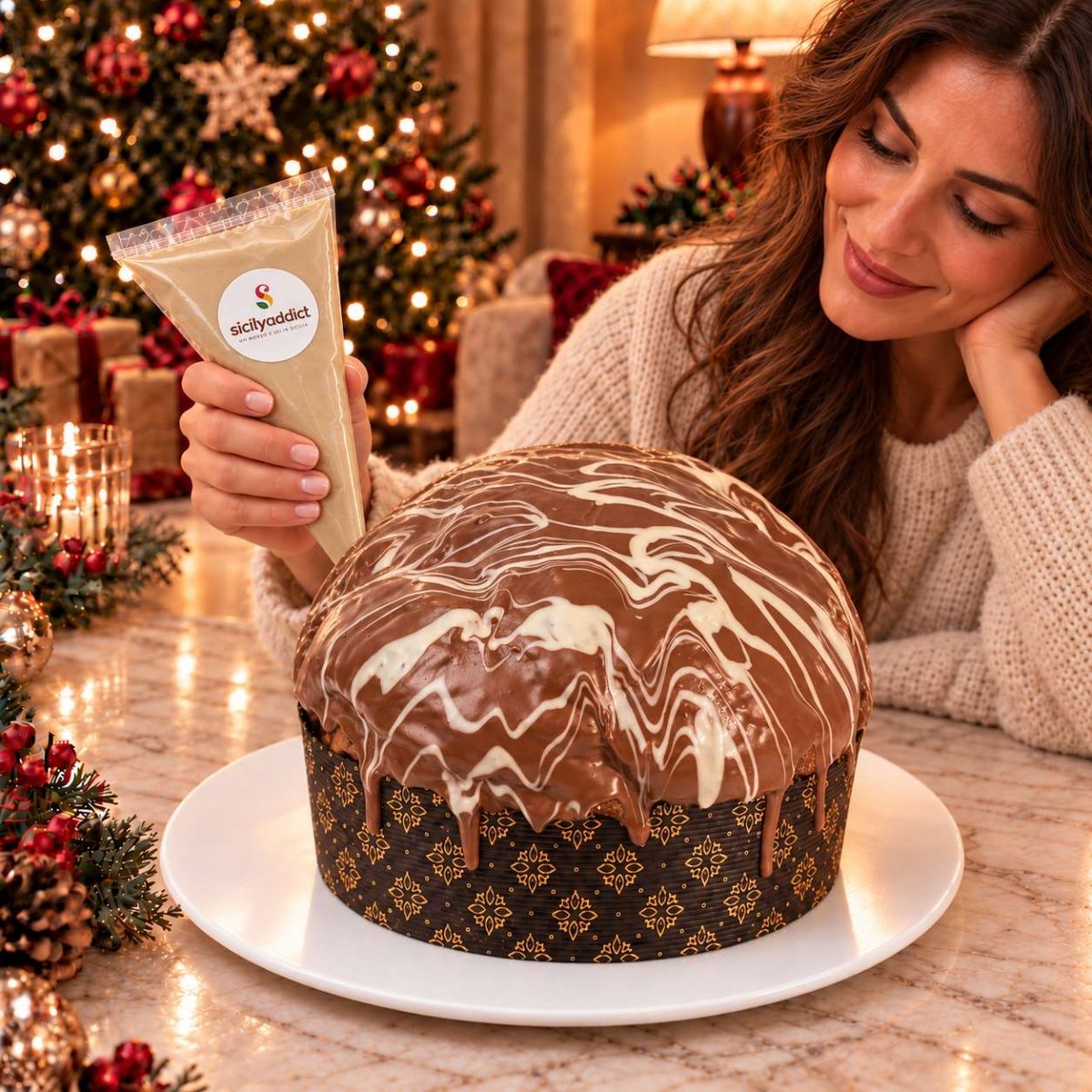 Panettone artigianale al cioccolato e nocciole Ciokonocciola - SicilyAddict