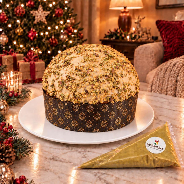 Panettone artigianale al cioccolato e pistacchio Ciokopistacchio - SicilyAddict
