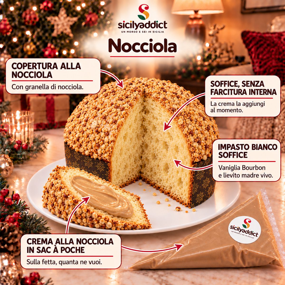 Panettone artigianale alla Nocciola - SicilyAddict