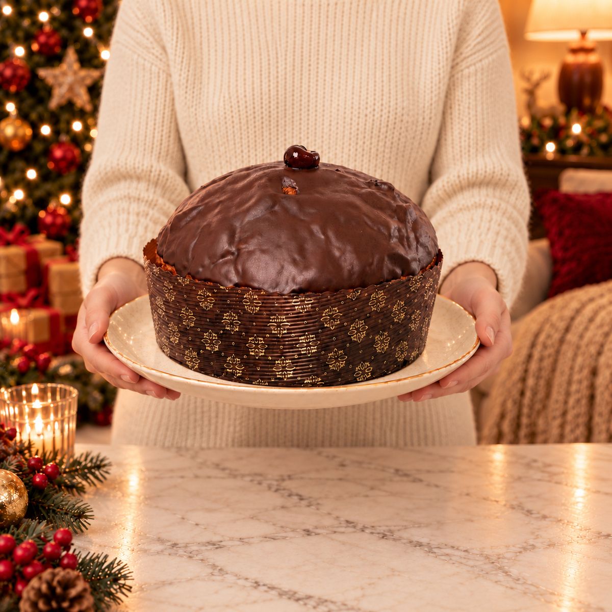 Panettone artigianale Amarene e Cioccolato Fondente - SicilyAddict