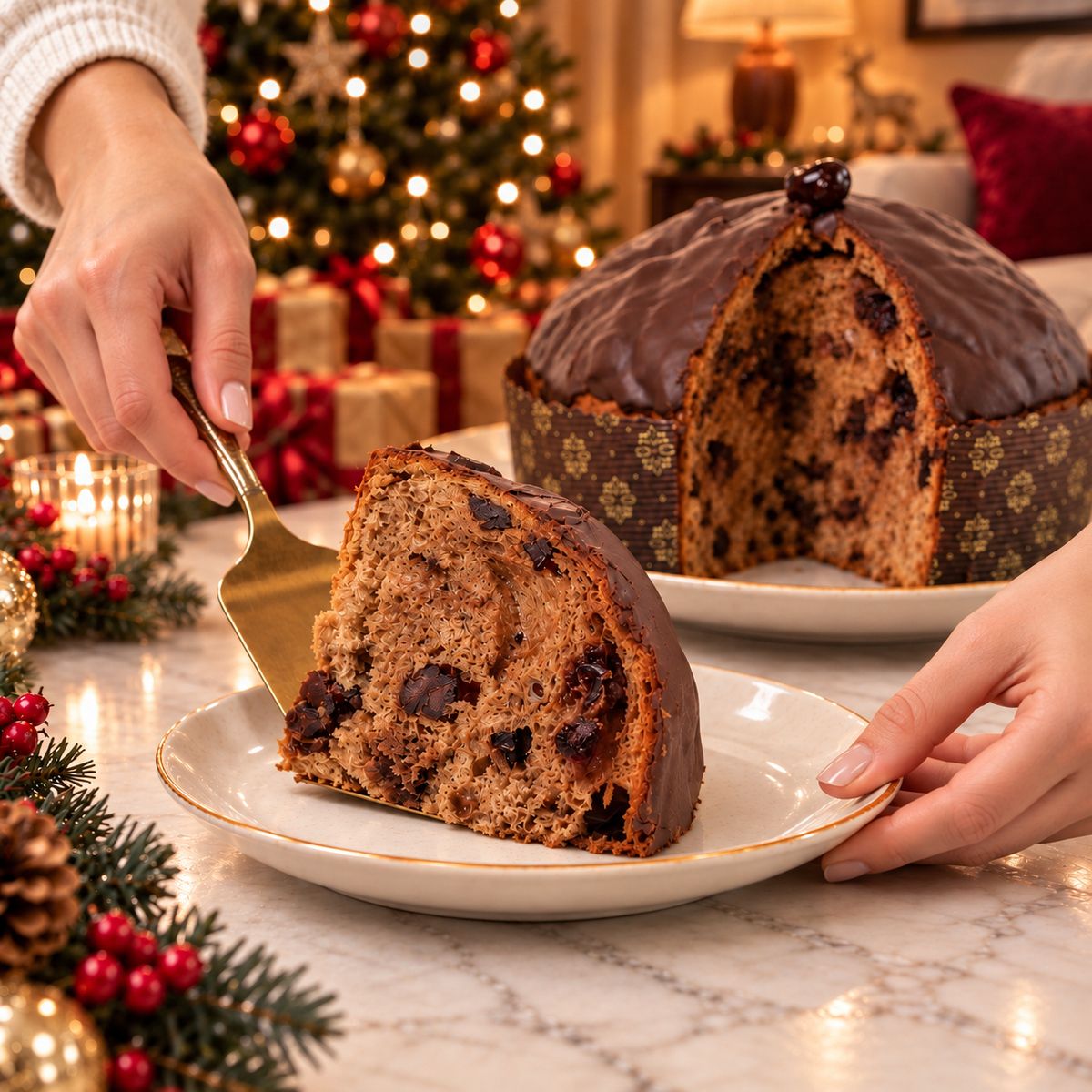 Panettone artigianale Amarene e Cioccolato Fondente - SicilyAddict