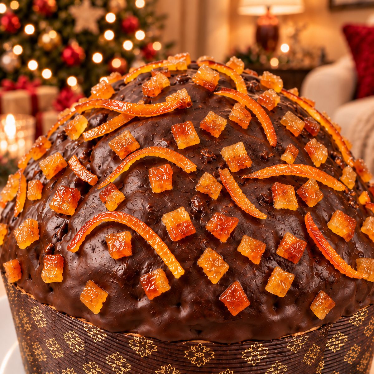 Panettone artigianale Arance Candite e Cioccolato Fondente - SicilyAddict