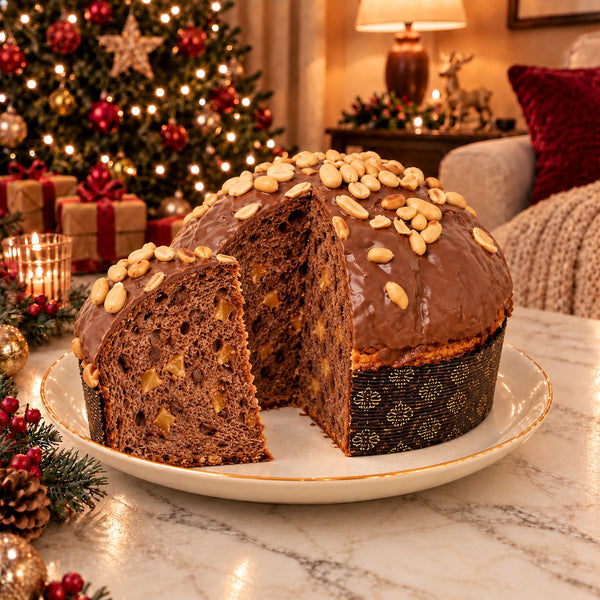 Panettone artigianale Caramello, Cioccolato e Arachidi - SicilyAddict