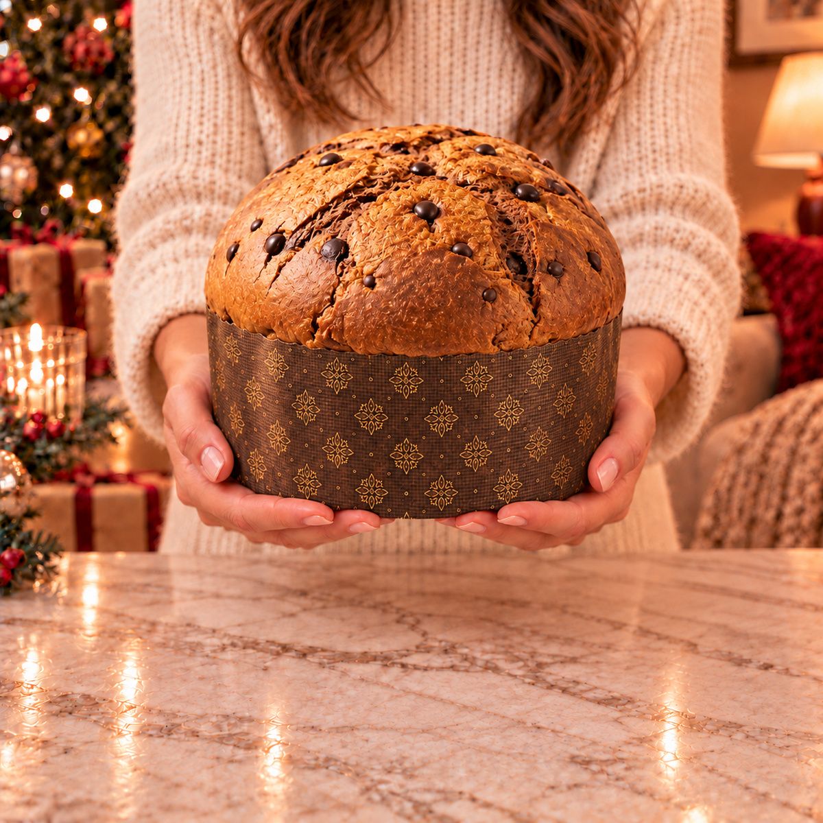 Panettone artigianale con gocce di cioccolato fondente - SicilyAddict