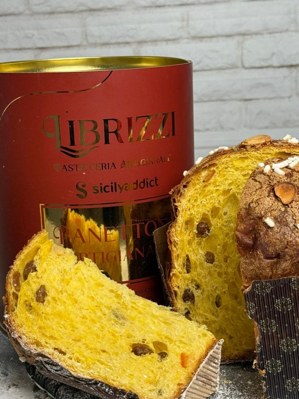 Panettone Tradizionale con uvetta e canditi Linea Librizzi Deluxe 1kg - SicilyAddict