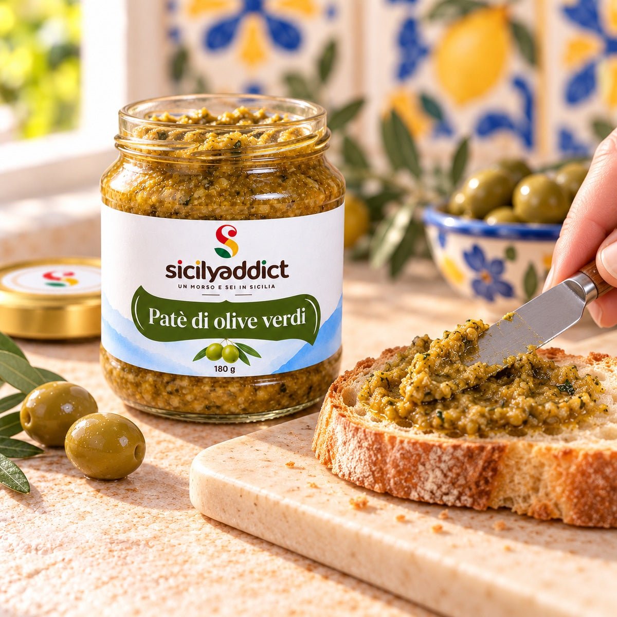 Patè di olive verdi 180 g - SicilyAddict