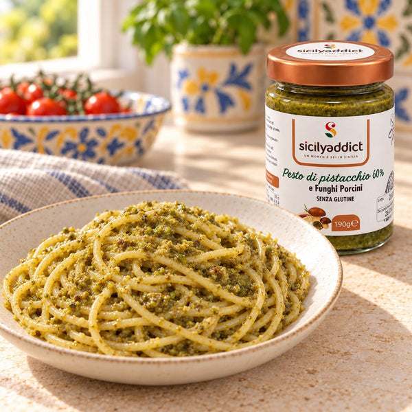 Pesto di pistacchio e funghi 190g - SicilyAddict