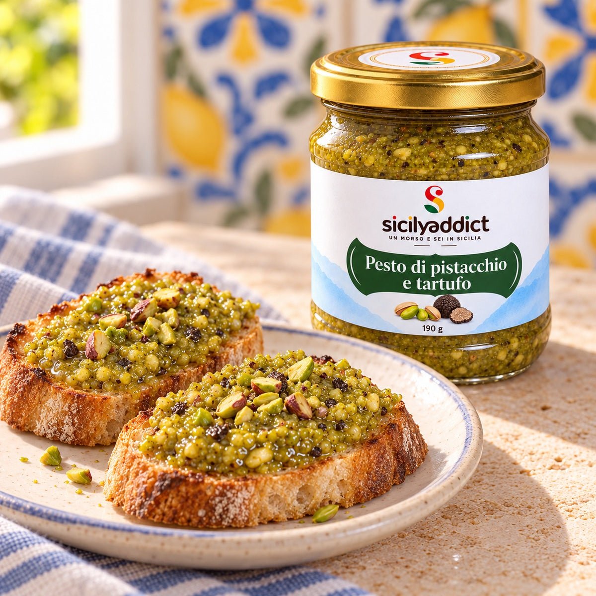 Pesto di pistacchio e tartufo 190g - SicilyAddict