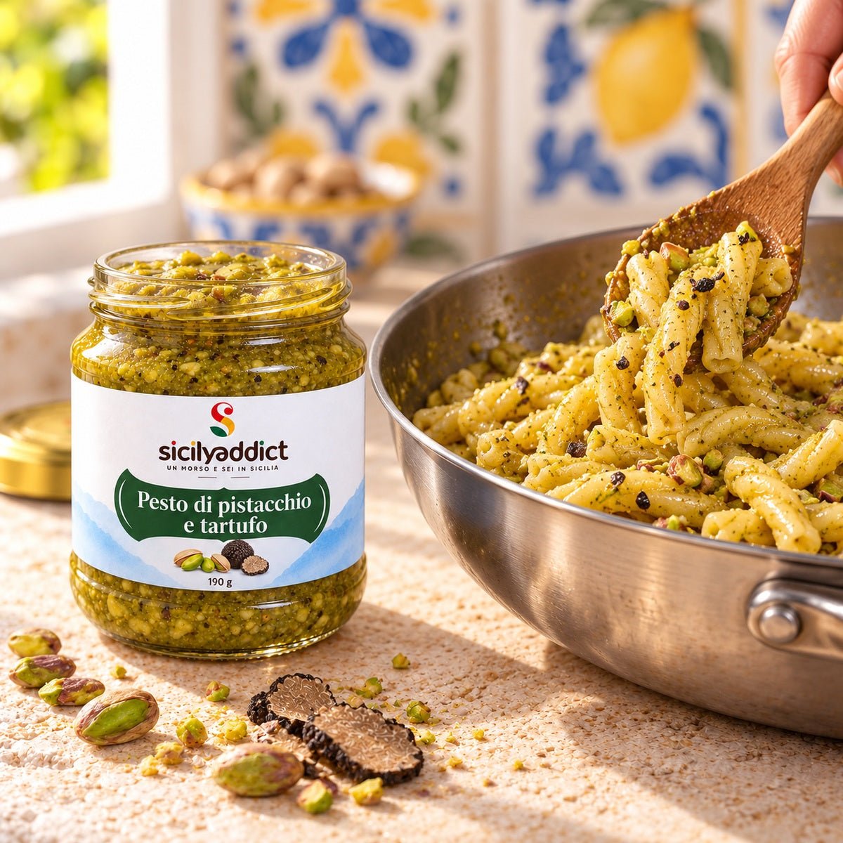 Pesto di pistacchio e tartufo 190g - SicilyAddict