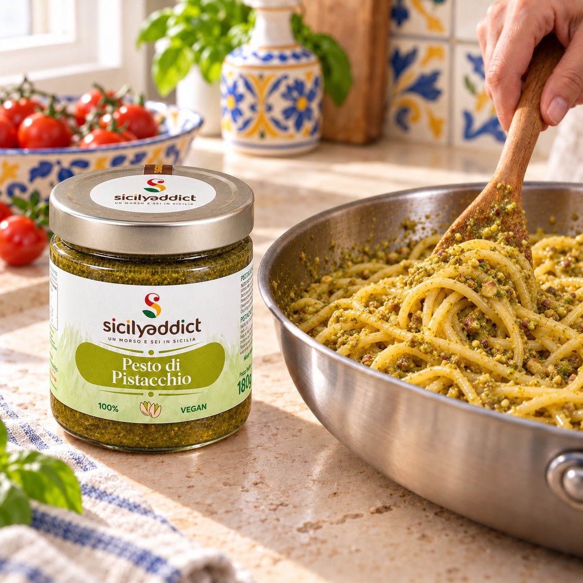 Pesto di Pistacchio Siciliano 180g - SicilyAddict