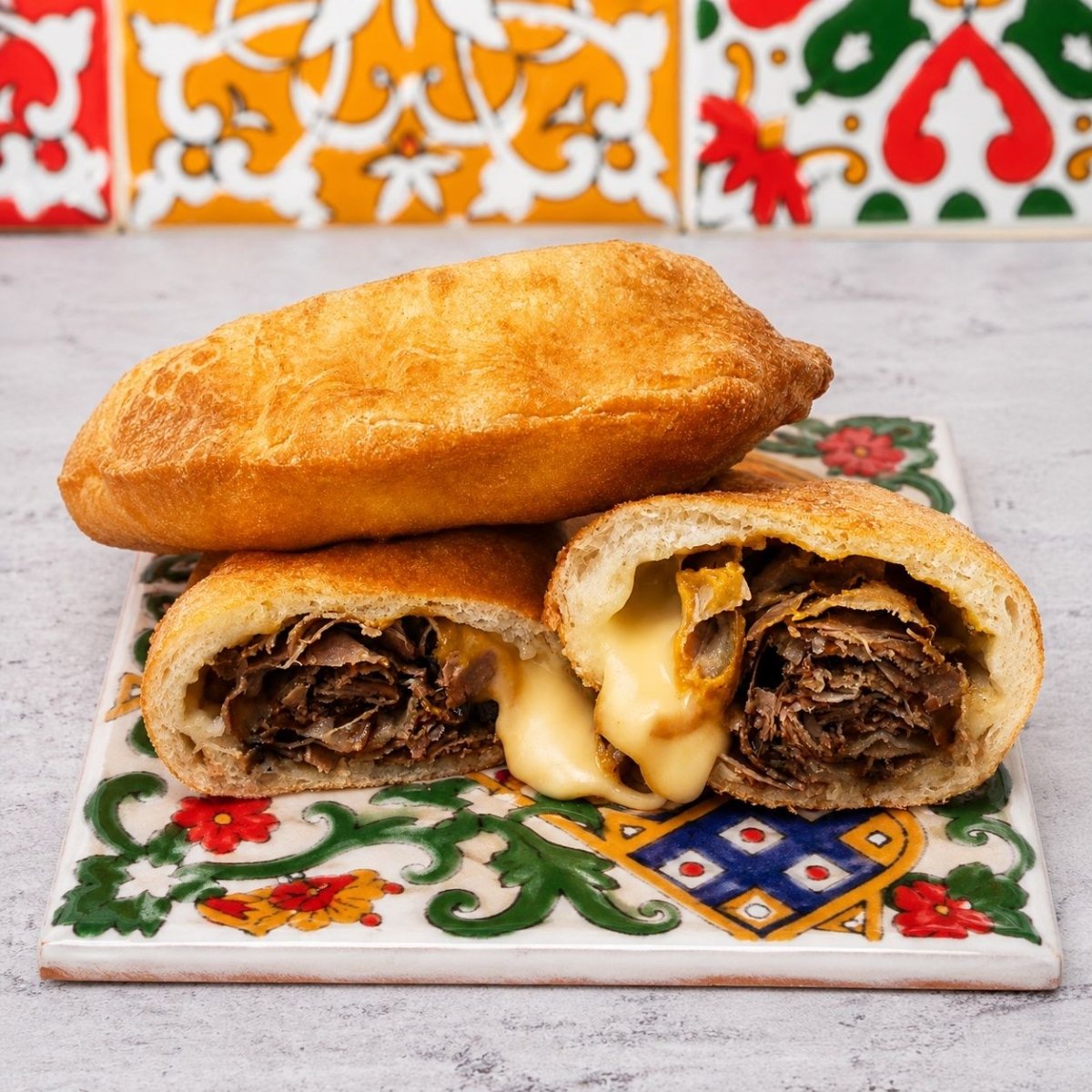 Pidone alla porchetta di suino nero dei Nebrodi e provola affumicata con crema di zucca 180g x 4 Pezzi - SicilyAddict