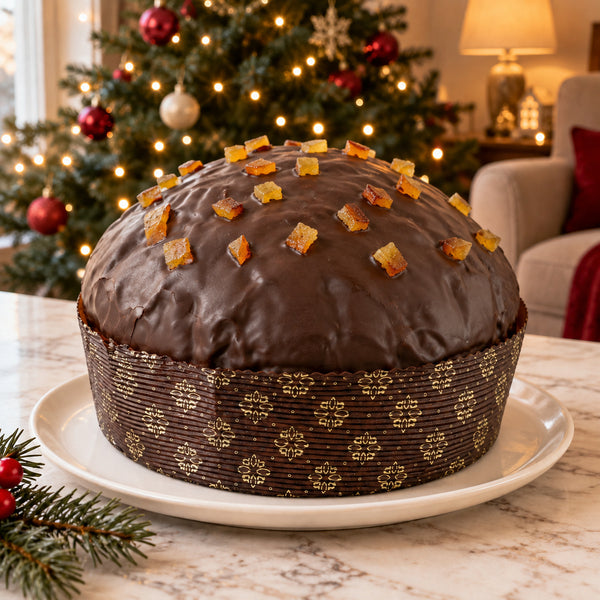 Panettone alle arance candite e cioccolato fondente SicilyAddict, intero.