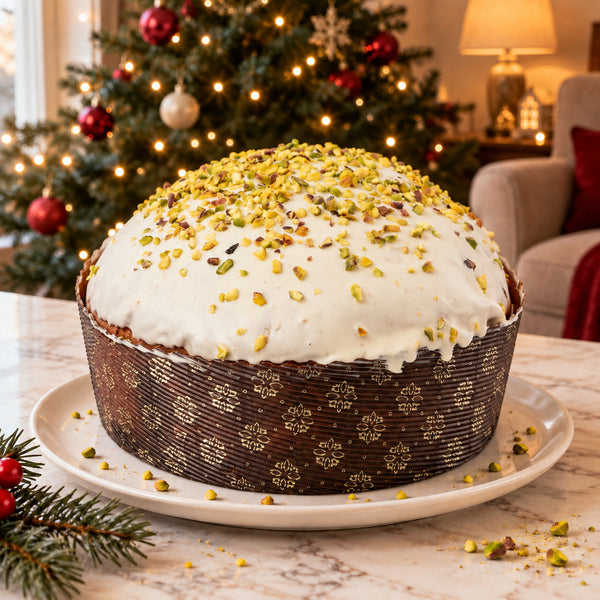 Panettone Ciokopistacchio al cioccolato e pistacchio SicilyAddict, intero.