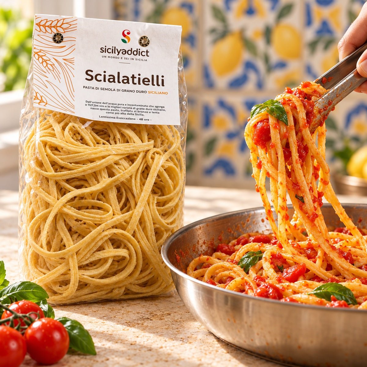 Scialatelli Artigianali grano 100% siciliano 500g - SicilyAddict
