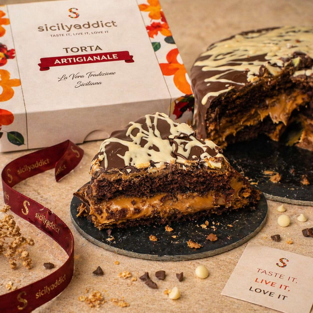 Torta al cioccolato e caramello salato Ciokocaramel 600g - SicilyAddict