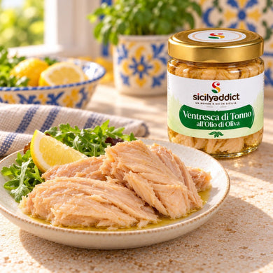 Ventresca di Tonno qualità Pinna Gialla in olio di oliva 200gr - SicilyAddict