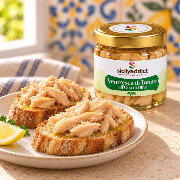 Ventresca di Tonno qualità Pinna Gialla in olio di oliva 200gr - SicilyAddict