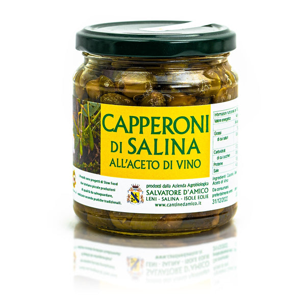 Capperoni di Salina all'Aceto di Vino Presidio Slow Food 200 g