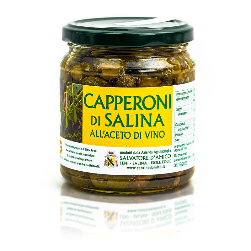 Capers from Salina in Slow Food Presidium Wine Vinegar 200 g 