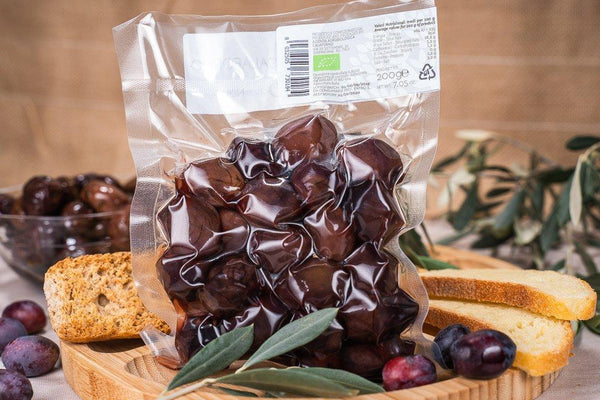 Organic black olives 200g