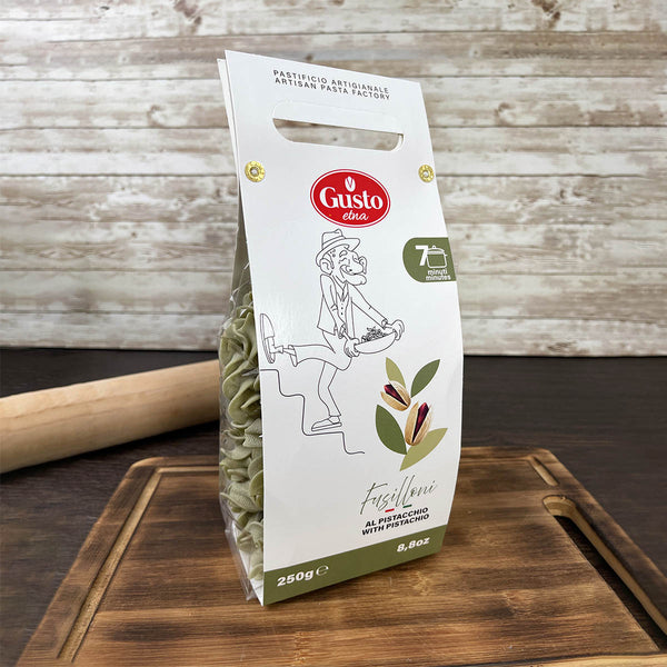 Pasta artiginale al Pistacchio fomato Fusilloni 250 g