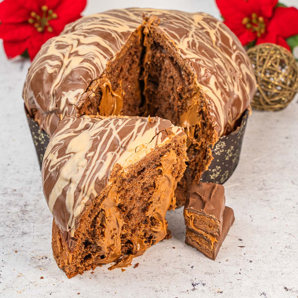 Panettone artigianale al cioccolato e caramello salato ciokocaramel