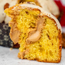 Panettone artigianale alle mandorle 1kg con crema alla mandorla in sac a poche da 200g