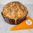 Panettone artigianale all'arancia 1kg con sac a poche di crema d'arancia 200g