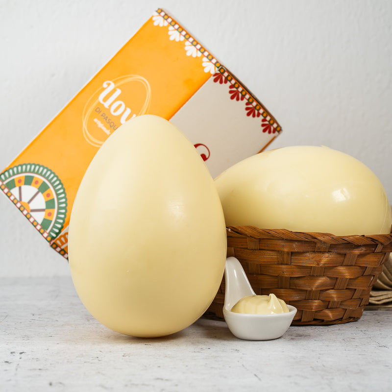 Uovo di Pasqua artigianale al cioccolato bianco CiokoLak 350g