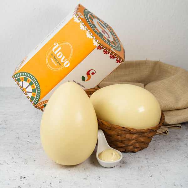 Uovo di Pasqua artigianale al cioccolato bianco CiokoLak 350g