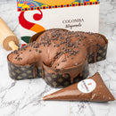 Colomba artigianale al cioccolato al latte 1kg con crema al cioccolato in sac a poche