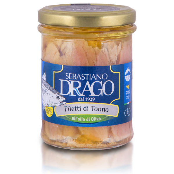 Filetti di Tonno in olio di oliva qualità Pinna Gialla 200 g