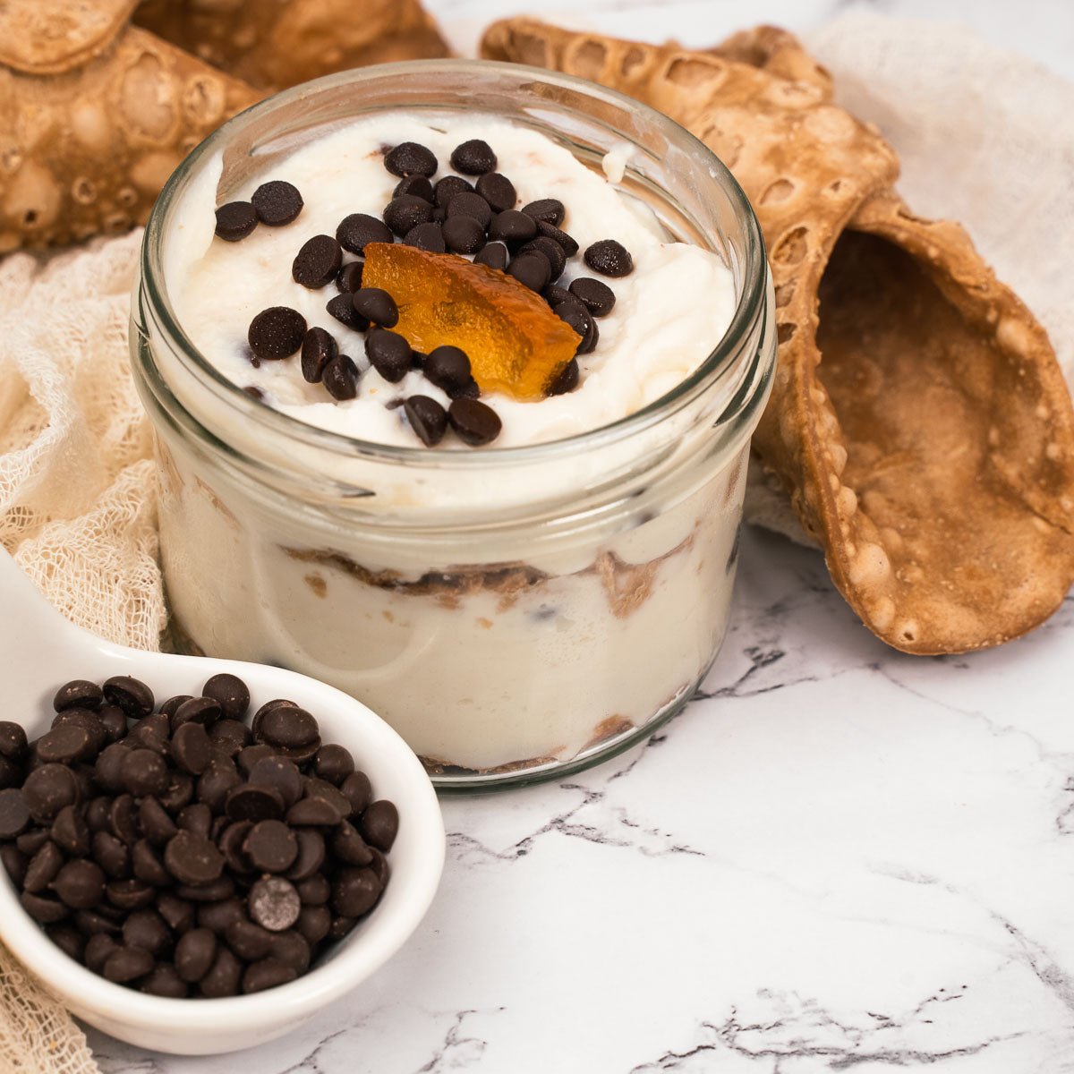 Cannolo siciliano scomposto in barattolo 140g - SicilyAddict