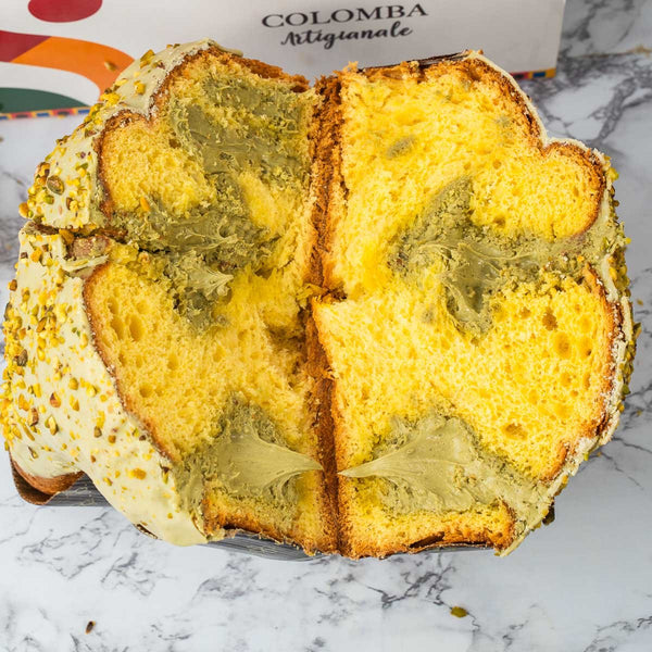 Colomba artigianale la PISTACCHIOSA 1,3kg extrafarcita con 500g di pistacchio - SicilyAddict