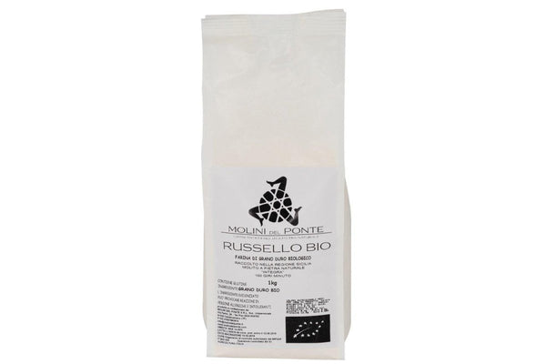 Farina di grano duro Russello bio molito a pietra 1 kg - SicilyAddict
